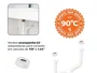 Sifão Sanfonado Universal Branco Duplo Longo 86cm para Cuba Dupla e Escorredor