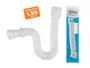 Sifão Sanfonado Universal Super de 59 a 157cm de Comprimento Branco Flexível Para Pia Lavatório e Cuba