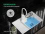 Tanque para Lavanderia em Cerâmica Branco 56x46cm com Torneira Extensível e Acessório