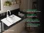 Tanque para Lavanderia em Cerâmica Branco 56x46cm com Torneira Extensível e Acessório