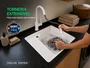 Tanque para Lavanderia em Cerâmica Branco com Torneira Extensível 44x42cm