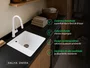 Tanque para Lavanderia em Cerâmica Branco com Torneira Extensível 44x42cm