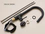 Tanque para Lavanderia em Cerâmica Preto com Torneira Extensível Preta 44x42cm