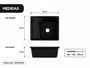 Tanque para Lavanderia em Cerâmica Preto com Torneira Extensível Preta 44x42cm