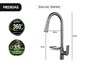Torneira Monocomando Titânio Concept Extensível Com Porta Esponja Para Cozinha
