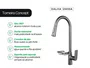 Torneira Monocomando Titânio Concept Extensível Com Porta Esponja Para Cozinha