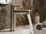 Torneira de Bancada Em Aço Inox Escovado Para Lavabo Banheiro 1/4 de Volta