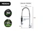 Torneira Gourmet Spring Flex Para Cozinha Cromada Monocomando