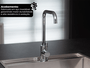 Torneira Monocomando Kitchen Em Aço Inox Polido Bica Giratória e Arejador