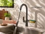 Torneira Monocomando Titânio Concept Extensível Com Porta Esponja Para Cozinha
