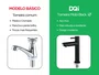 Torneira Aço Inox de Bancada Preta Para Banheiro e Lavabo Mobi DQI
